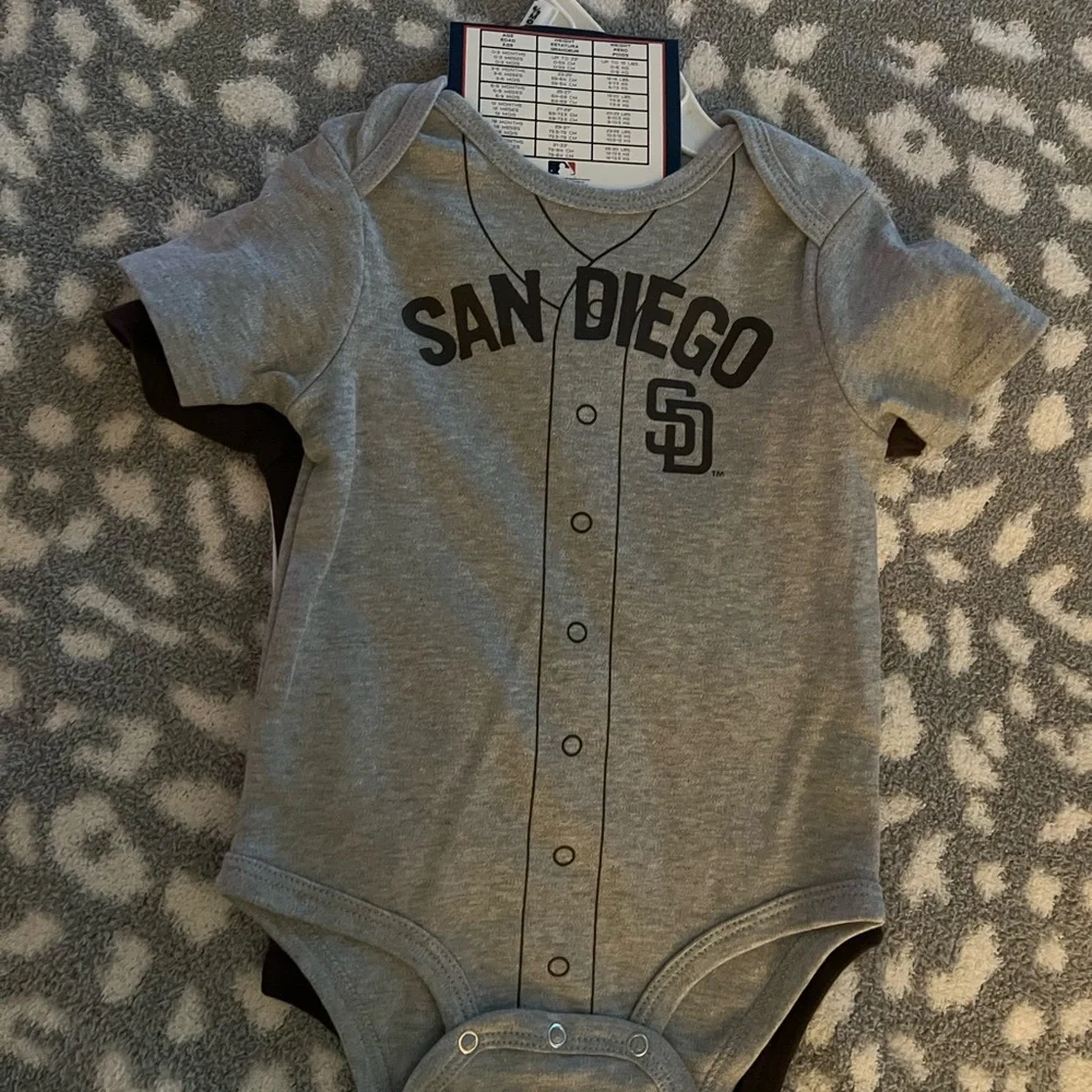 San Diego Padres baby onesies size 6/9 month - Picture 2 of 3